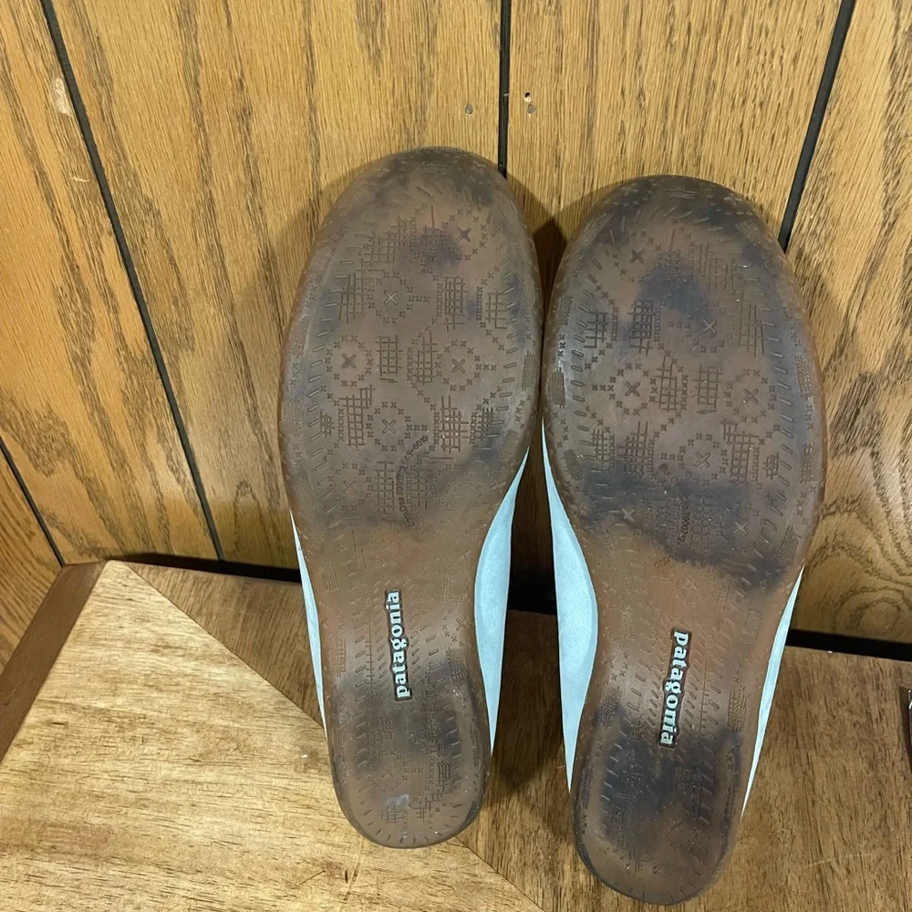 Patagonia" Light Blue Suede Slip-On Flats - Picture 8 of 11